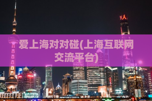 爱上海对对碰(上海互联网交流平台)
